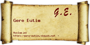 Gere Eutim névjegykártya